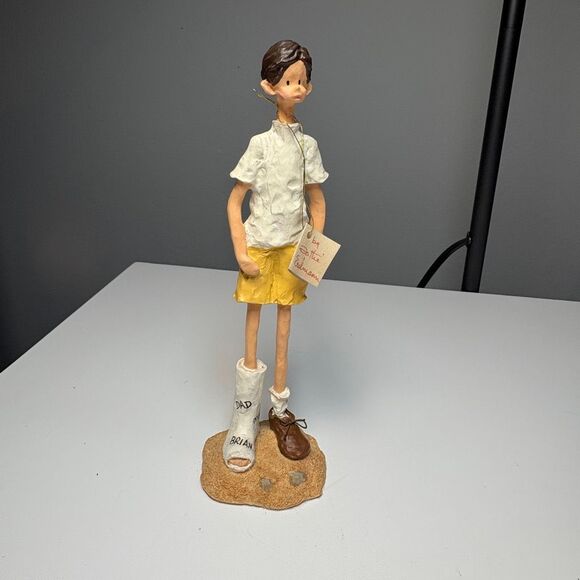 Boy w/Leg Cast Figurine "Dare Devil" by Dottie Erdmann #2176 - Picture 1 of 6